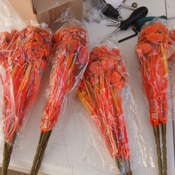 Vibrant Orange Artificial Flower Bouquet - Picture 6 of 6